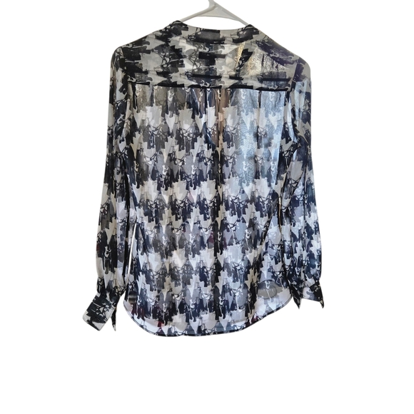 Banana Republic Black and White Patterned Blouse - Picture 6 of 7